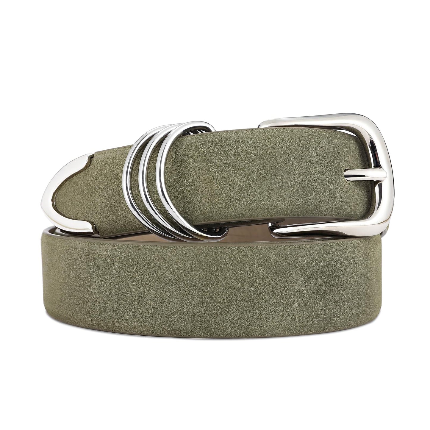 HOTRISANTRY Women's Leather Belts with Gold Buckle Fashion Leather Waist Belt Elegant Ladies Belts for Jeans Gifts for Women