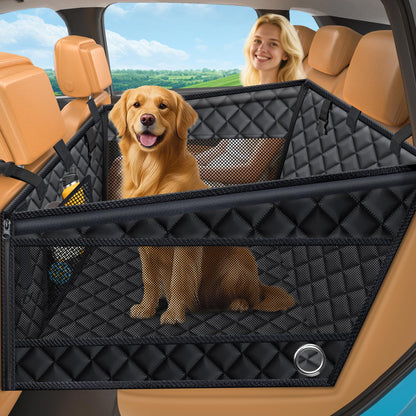 HOTURPOWER Dog Car Seat Cover for Pets 100% Waterproof Seat Cover Hammock 600D Heavy Duty Scratch Proof Nonslip Durable Soft Back Seat Covers for Cars and SUVs