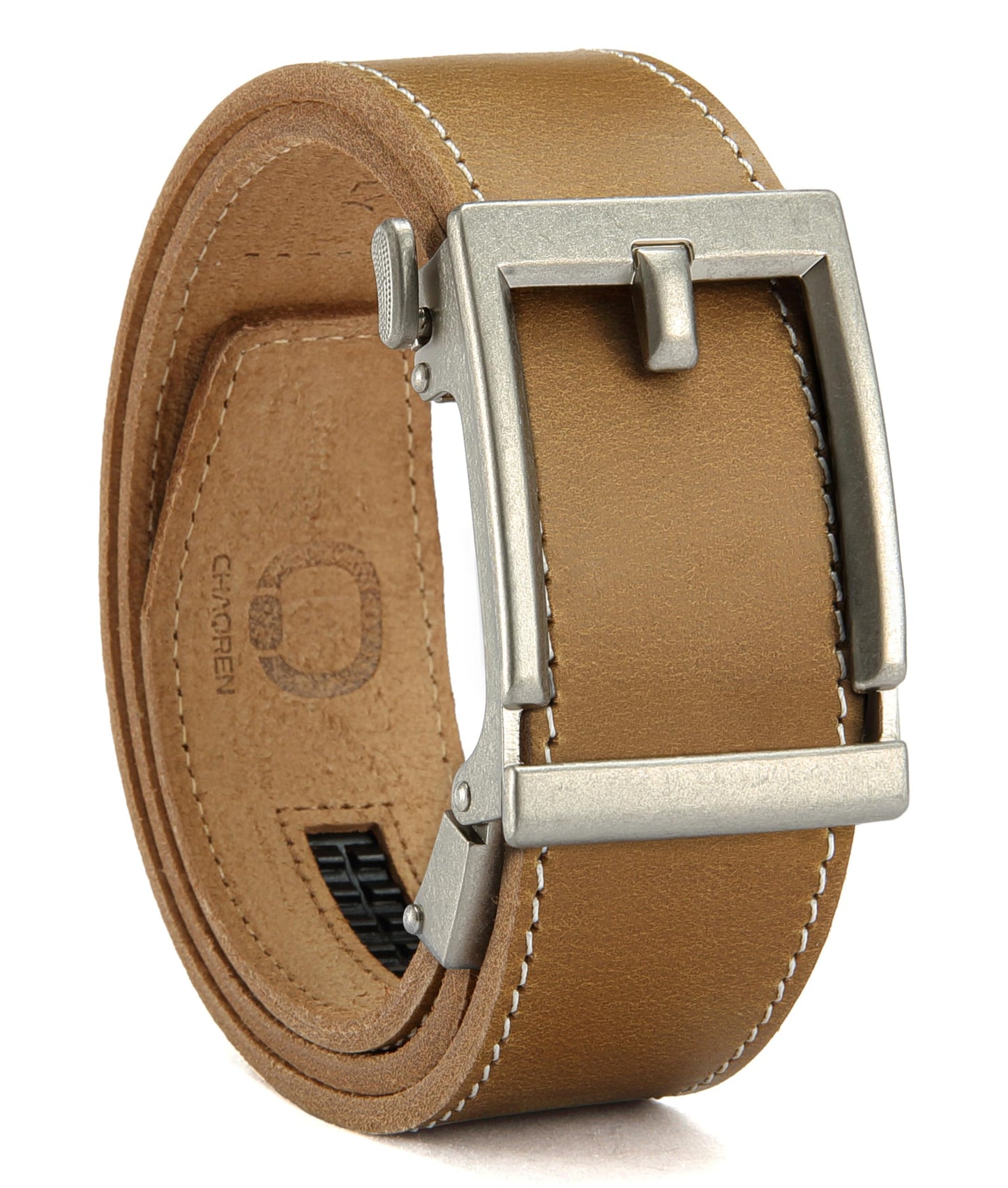 HOTCHAOREN Ratchet Belts for Men - 1.5" Mens Belt Genuine Leather for Causual Jeans - Customizable Style, Versatile Fit