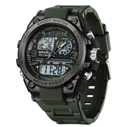 HOTKXAITO Men's Watches Sports Outdoor Waterproof Military Watch Date Multi Function Tactics LED Alarm Stopwatch