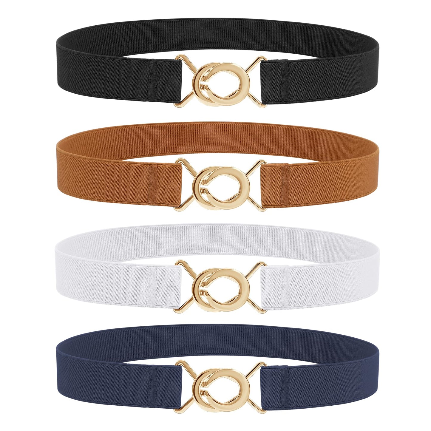 HOTWERFORU Women Skinny Elastic Waist Belt Stretchy Thin Belt for Dress Jeans
