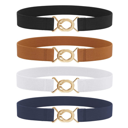 HOTWERFORU Women Skinny Elastic Waist Belt Stretchy Thin Belt for Dress Jeans