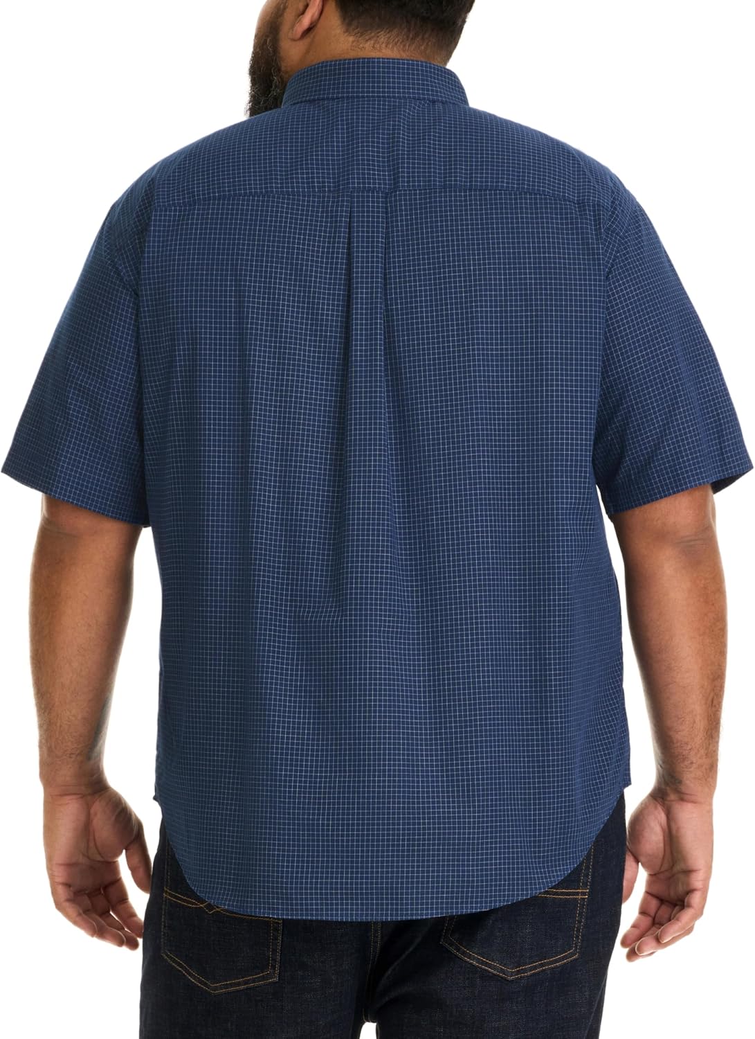HOTVan Heusen Men's Big and Tall Wrinkle Free Short Sleeve Button Down Shirt, No-Tuck Length, Comfortable Stretch Fabric