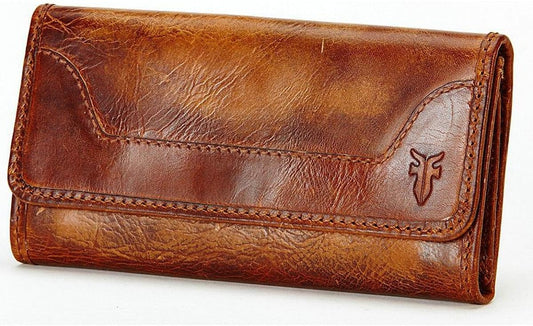HOTFrye Melissa Wallet Cognac Antique Pull Up One Size