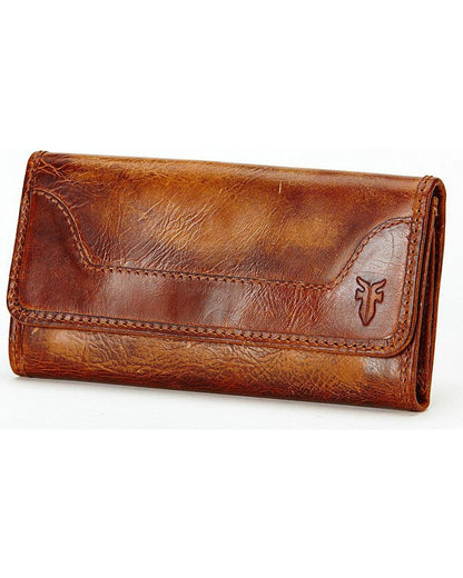 HOTFrye Melissa Wallet Cognac Antique Pull Up One Size