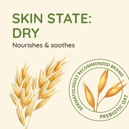 HOTAveeno Daily Moisturizing Body Wash for Sensitive Skin + Prebiotic Oat, Gently Cleanses, Nourishes & Feels Moisturizing Dry Skin, Light Fragrance, Refill Pouch, 36 fl. oz