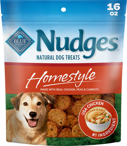 HOTBlue Buffalo Nudges Chicken Homestyle Natural Dog Treats, Pot-Pie-Inspired Recipe, Healthy Reward or Training Treat, Made in the USA with Real Chicken, No Artificial Preservatives, 16 oz.