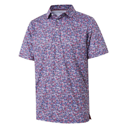 HOTGolf Shirts for Men Dry Fit Short Sleeve Print Performance Moisture Wicking Polo Shirt