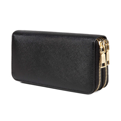 HOTCheckered Wallets for Women Cute Large Capacity Black White Plaid Purse 2 Zippers Credit Card Holder (checkered)