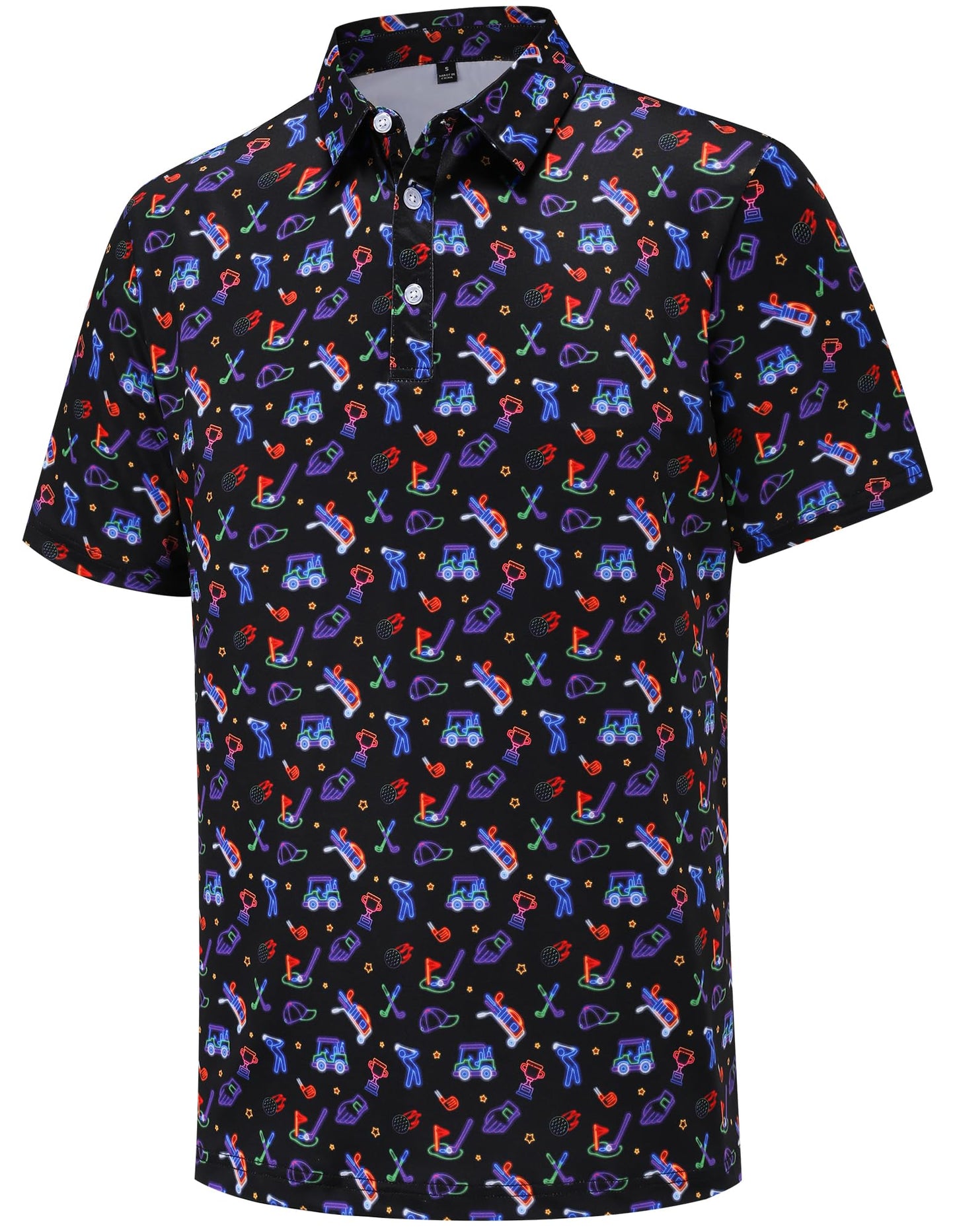 HOTMens Golf Polo Shirts Short Sleeve Moisture Wicking Dry Fit Performance Casual Funny Golf Polo Shirts for Men