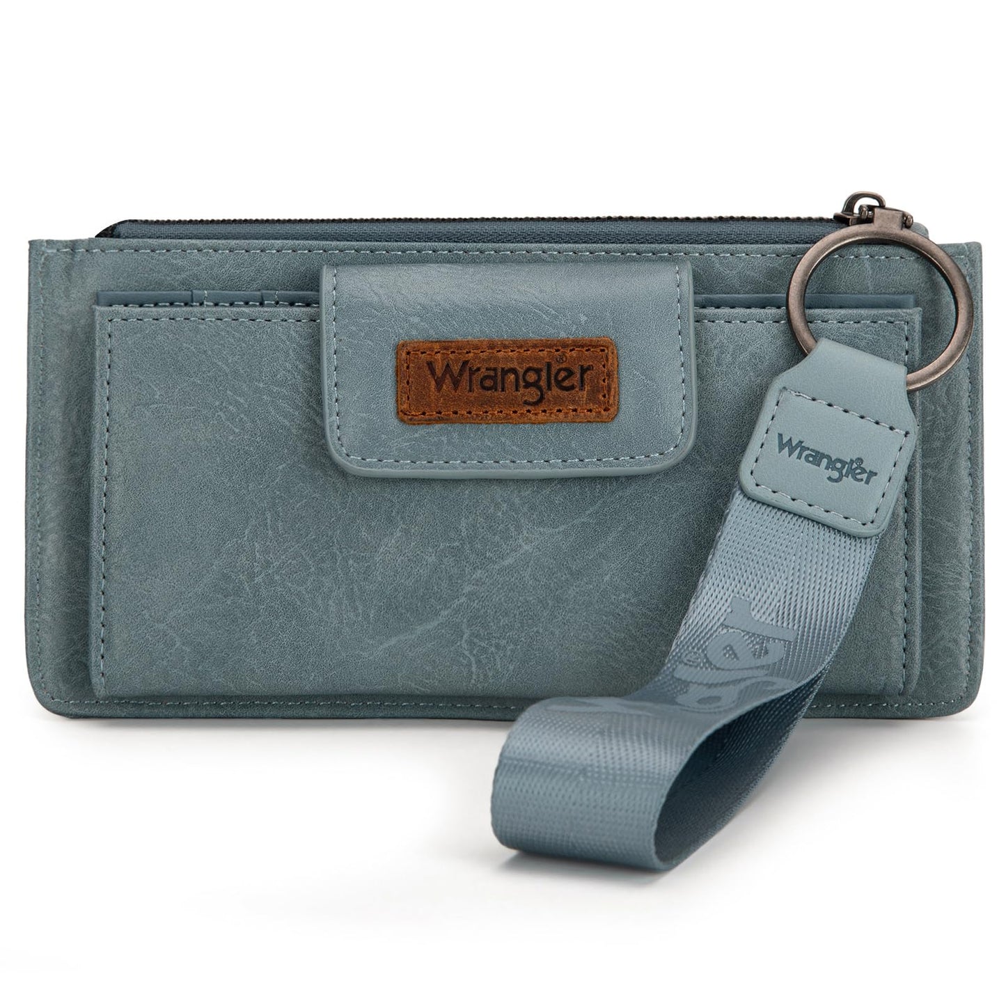 HOTMontana West X Wrangler Brown Wristlet Wallet Minimalist Clutch Womens Wallet Rfid Card Cases & Money Organizers with Coin Purse and Smooth Zipper