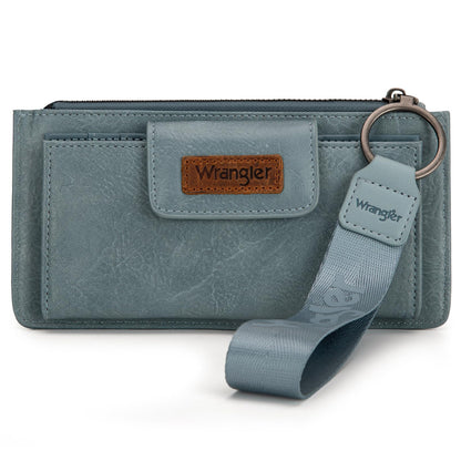 HOTMontana West X Wrangler Brown Wristlet Wallet Minimalist Clutch Womens Wallet Rfid Card Cases & Money Organizers with Coin Purse and Smooth Zipper