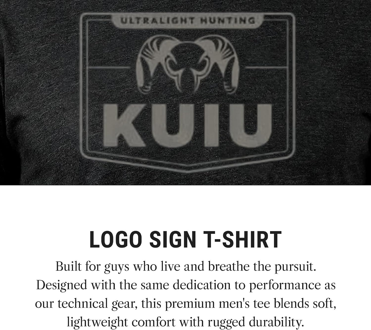 HOTKUIU Logo Sign T-Shirt for Men – Lightweight Cotton Polyester Hunting Tee – Soft, Durable Standard Fit Crew Neck