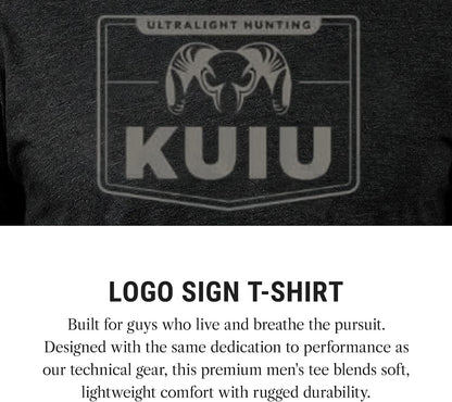 HOTKUIU Logo Sign T-Shirt for Men – Lightweight Cotton Polyester Hunting Tee – Soft, Durable Standard Fit Crew Neck