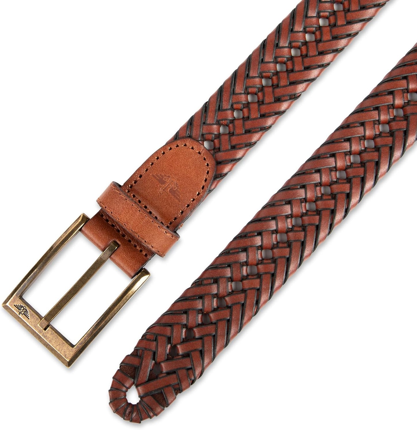 HOTDOCKERS Men's Braided Leather Belt, Fully Adjustable Casual Strap for Everyday Wear