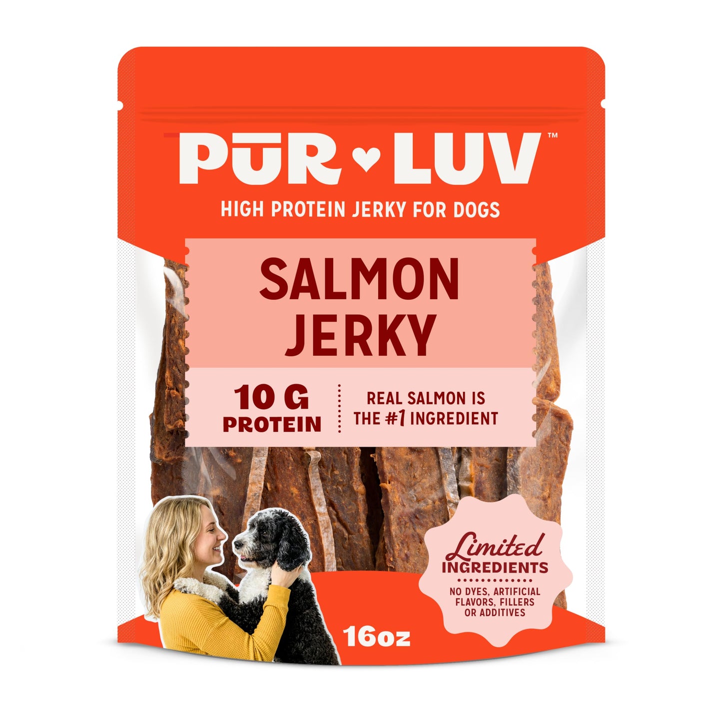 HOTPur Luv Chicken Jerky Dog Treats, Made with 100% Real Chicken Breast, 32 Ounces, Healthy, Easily Digestible, Long-Lasting, High Protein, Satisfies Dog's Urge to Chew