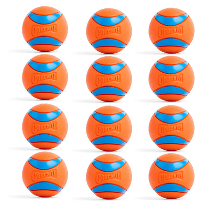 HOTChuckit! Ultra Ball Dog Toy - Medium Bouncy Fetch Balls For Dogs 20-60 lbs - Made from Durable Rubber - Floating Water Pet Toys - Size Medium - 2.5-inch Diameter - Pack of 4