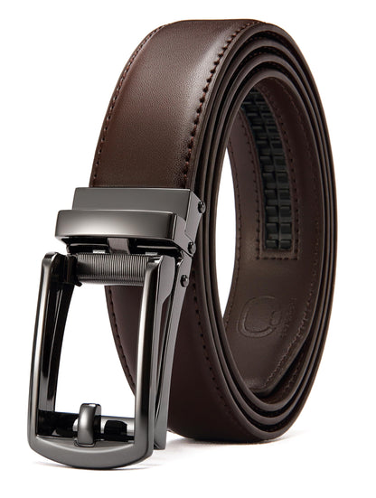 HOTCHAOREN Mens Dress Belt - Ratchet Belt Leather 1 1/4" Comfort Click - Perfect Companion to Mens Dress Shoes