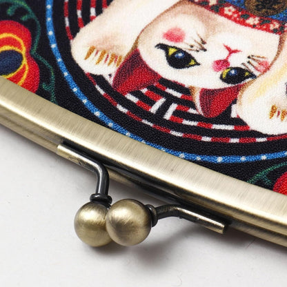 HOT[倭物や Kaya] Long Wallet (collabolation with Tamao Shigemune) / Japanese Pattern,Japanese Modern 7JNP3323 Good Luck Cat
