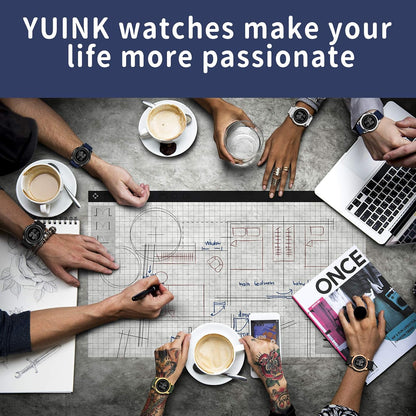 HOTYUINK Mens Watch Ultra-Thin Digital Sports Watch Waterproof Stainless Steel Fashion Wrist Watch for Men Women