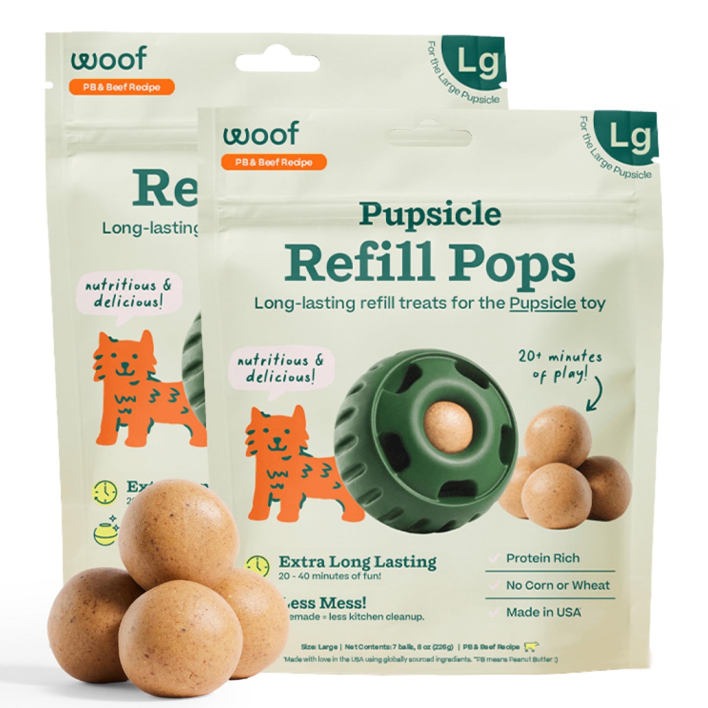 HOTWOOF Pupsicle Chicken Refill Pops, Delicious Long Lasting Dog Treats, Wholesome Ingredients, Pre-Made Large Pupsicle Refills Pops- For Dogs 25 - 75 lbs - 7 count