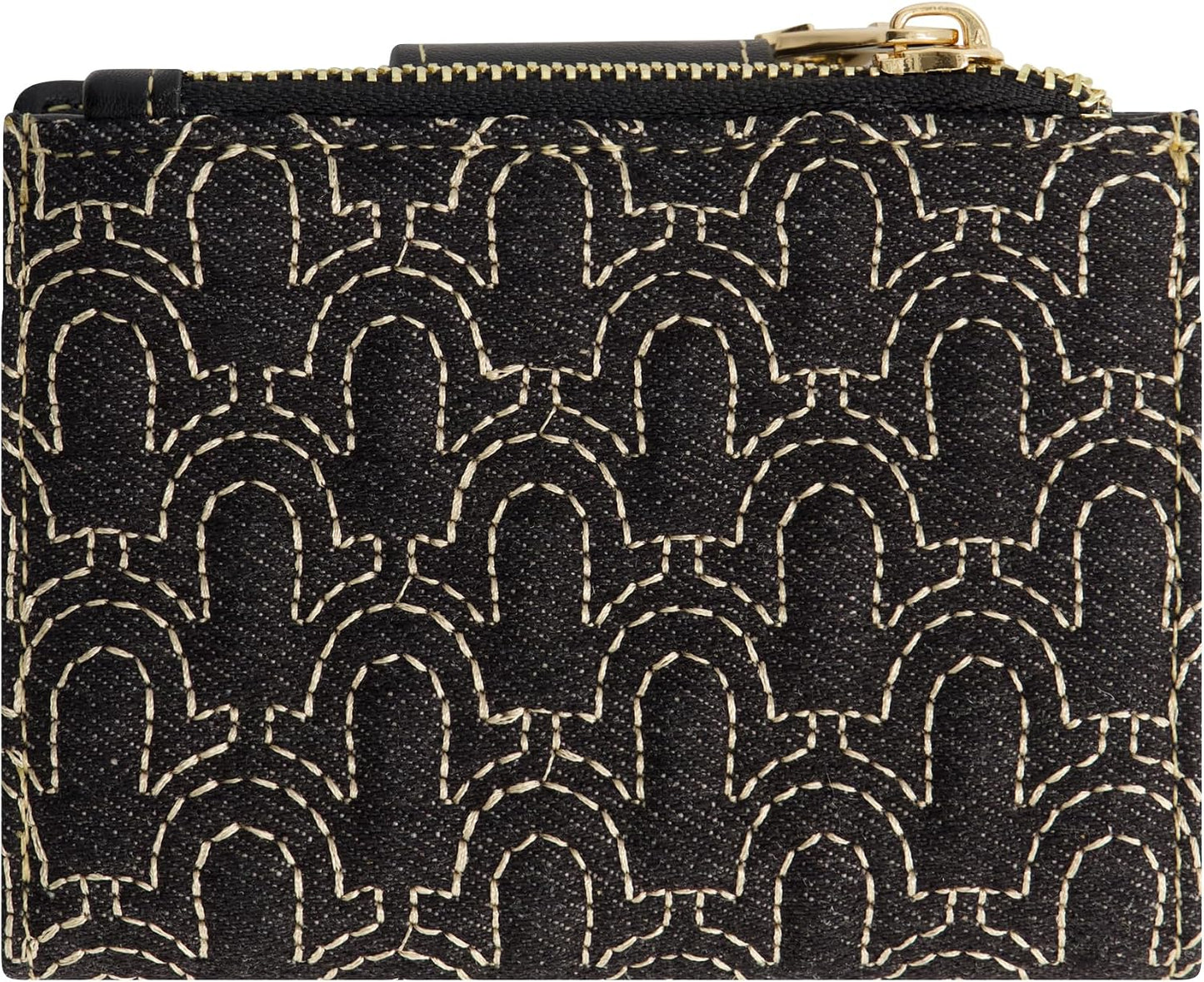 HOTTrue Religion Women's Mini Wallet, Black, One Size | Horseshoe Logo Small Compact Clutch Purse