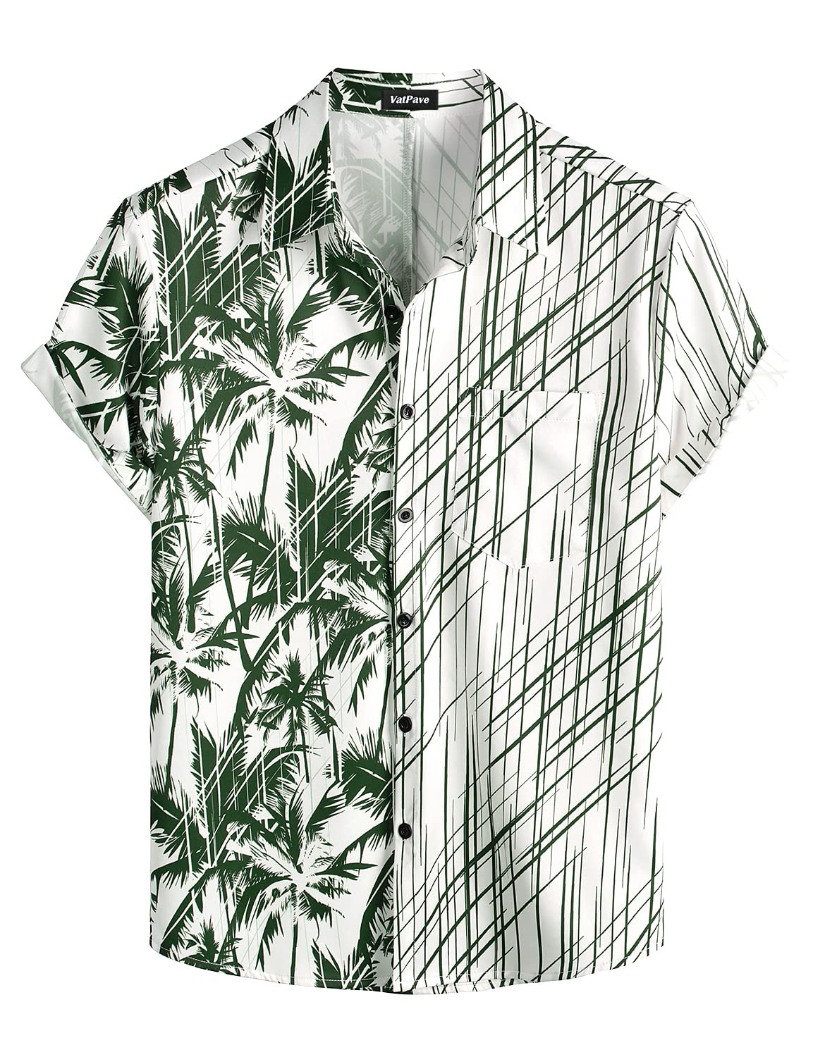 HOTVATPAVE Mens Hawaiian Flamingo Shirt Casual Tropical Summer Beach Shirts | Animal Print, Button Down Short Sleeve, Stylish, Untucked, Vacation, Floral, Cruise, Date, Party, Rave, Concert, Pocket