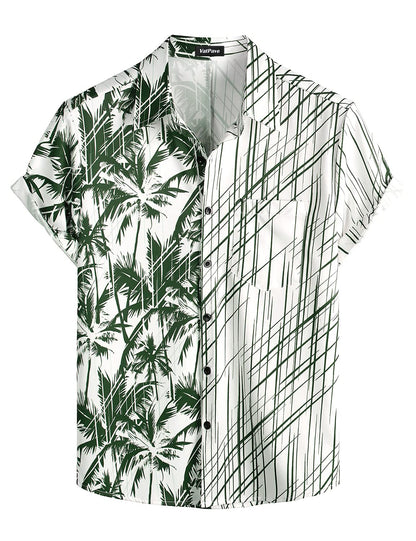HOTVATPAVE Mens Hawaiian Flamingo Shirt Casual Tropical Summer Beach Shirts | Animal Print, Button Down Short Sleeve, Stylish, Untucked, Vacation, Floral, Cruise, Date, Party, Rave, Concert, Pocket
