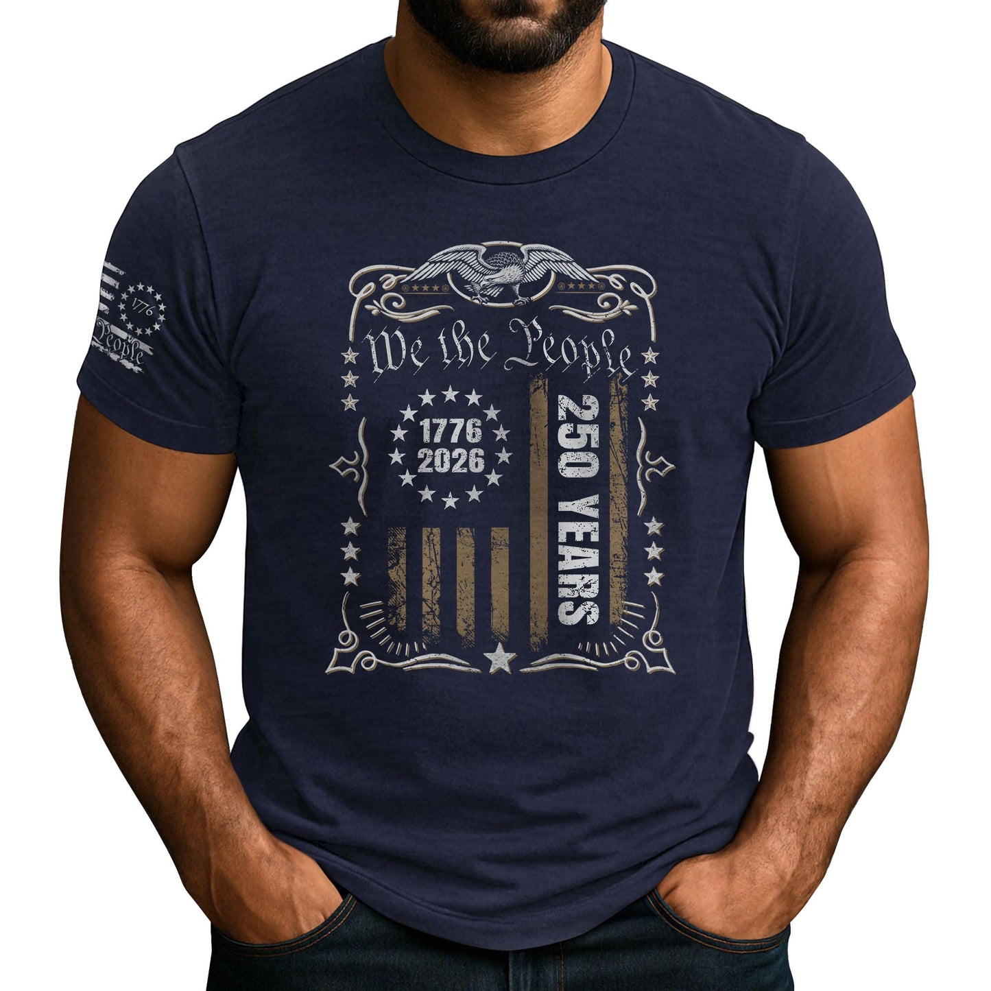 HOTAmerican 250th Anniversary Shirts, Mens Patriotic Shirts | Celebrate 250 years of history with these patriotic shirts, featuring vintage designs and soft, comfortable fabric