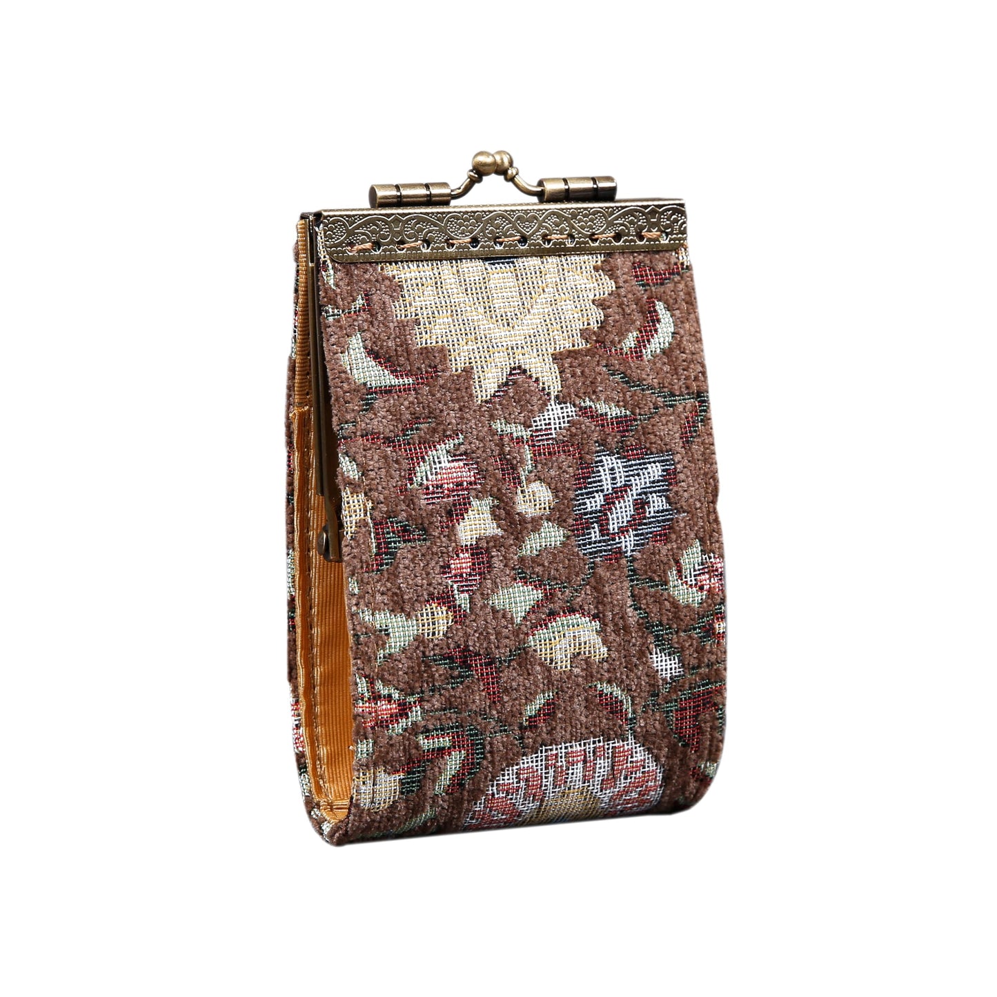HOTAngelina's Palace Carpet Wallet Vintage Kiss Lock ID Pouch,Clasp Card Holder