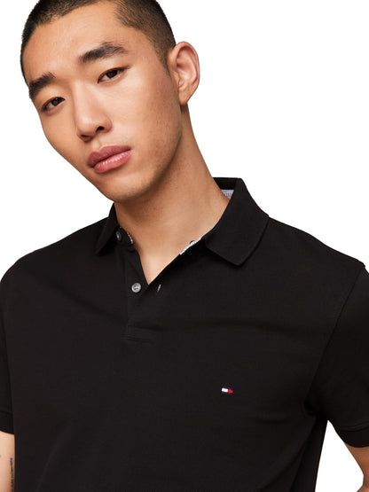 HOTTommy Hilfiger Men's Short Sleeve Polo Shirts in Slim Fit with Stretch and Organic Pique Cotton