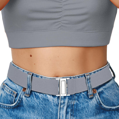 HOTNo Show Elastic Belts for Women with Invisible Flat Buckle Stretch Web Strap Belt for Jeans Pants Dresses