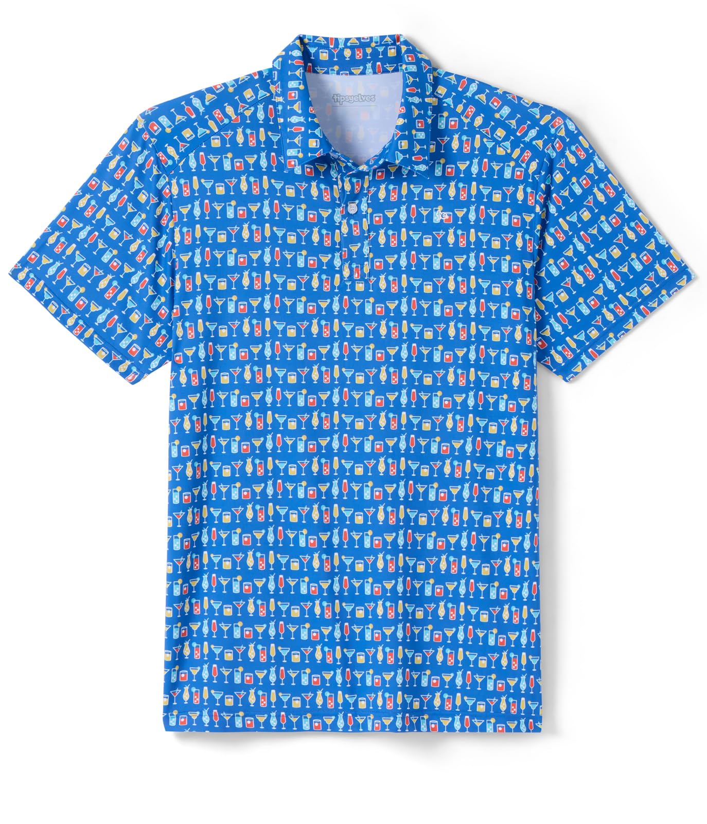 HOTTipsy Elves Men’s Golf Polo Shirt - Moisture Wicking, Stretch Fabric, Athletic Fit - Performance Polo