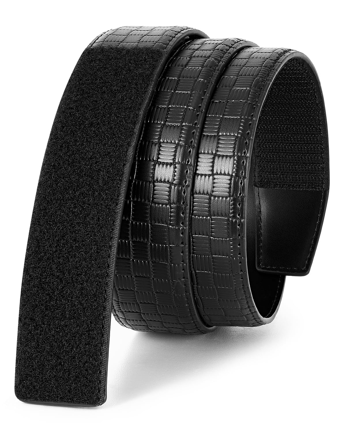 HOTBELTROAD Buckleless Belts Leather No Scratch Belt for Men Mechanic Belt | 1.5" Leather Technician belt Hook and Loop Belt Metal-Free TSA-Approved Men's No Buckle Belts Work Musicians Travel Gifts