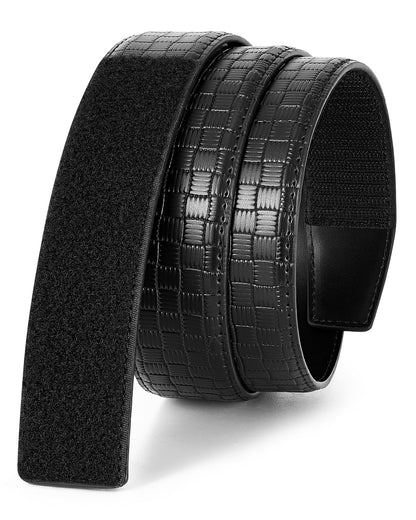 HOTBELTROAD Buckleless Belts Leather No Scratch Belt for Men Mechanic Belt | 1.5" Leather Technician belt Hook and Loop Belt Metal-Free TSA-Approved Men's No Buckle Belts Work Musicians Travel Gifts