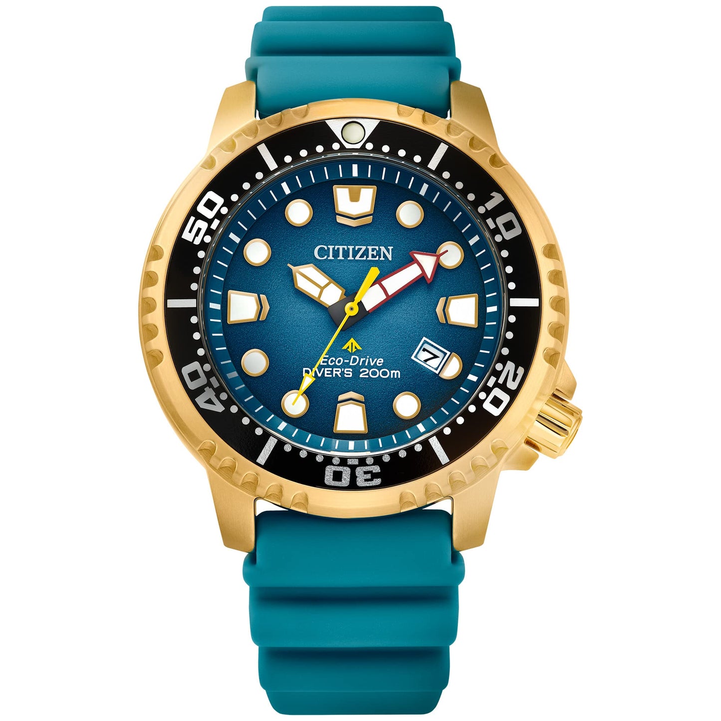 HOTCitizen Promaster Dive Eco-Drive Watch, 3-Hand Date, ISO Certified, Luminous Hands and Markers, Rotating Bezel