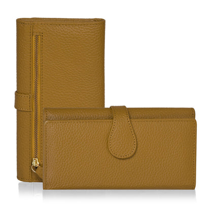 HOTReal Leather Women Wallet Leather with RFID Blocking -Trifold Card Holder Designer Ladies Clutch with ID Window Wallets