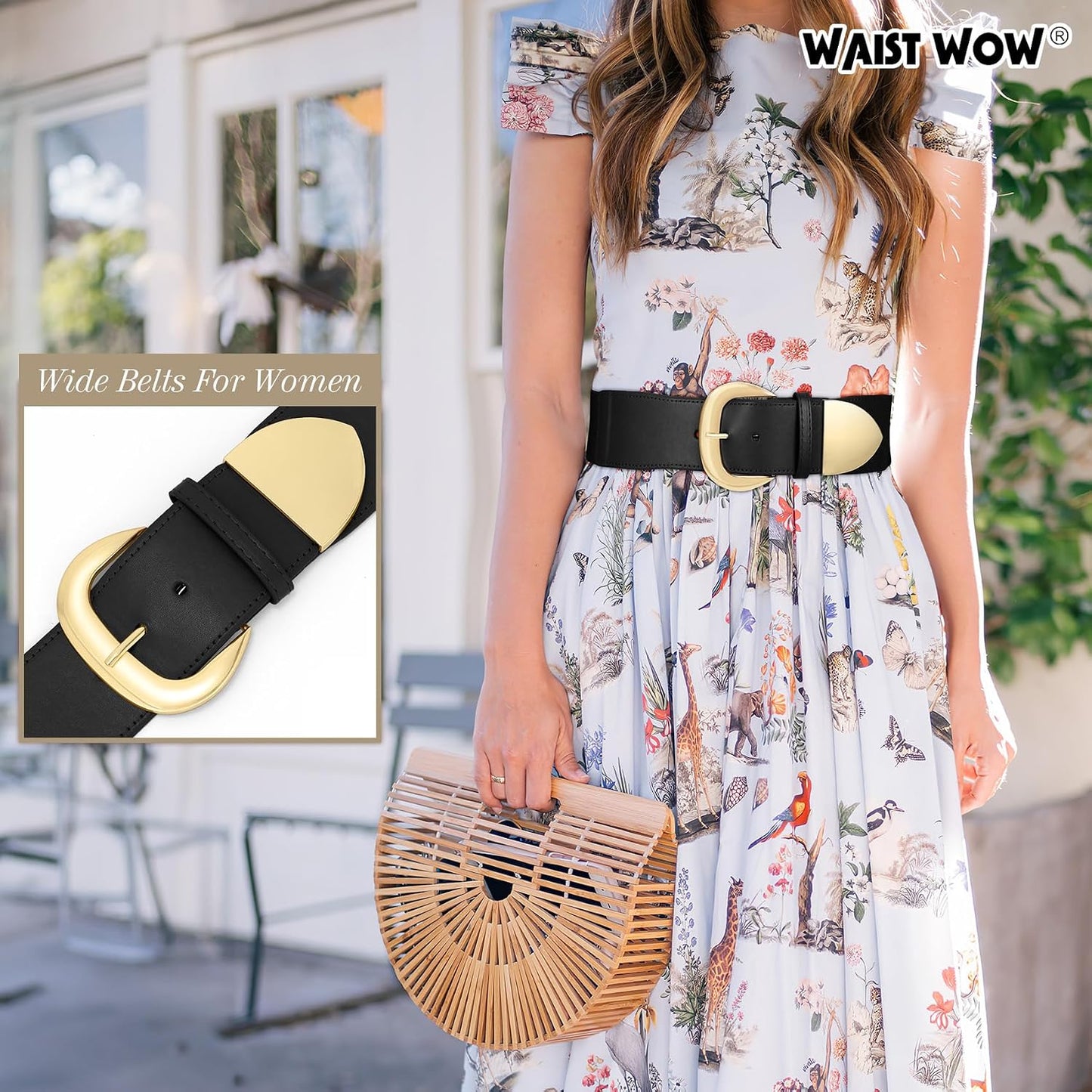 HOTWomen Wide Elastic Waist Belt for Dresses Fashion Thick Stretchy Belt for Trendy