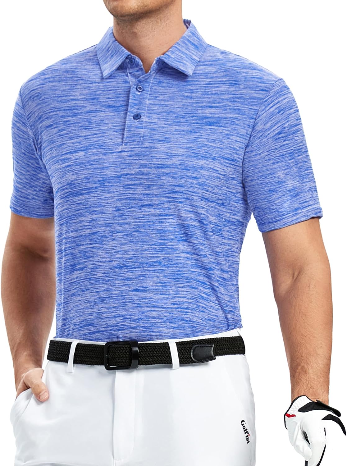 HOTAlex Vando Mens Golf Shirt Moisture Wicking Quick-Dry Short Sleeve Polo | UPF40,Soft & stretch,Sweat resistant,Multi-scene sports & office apparel