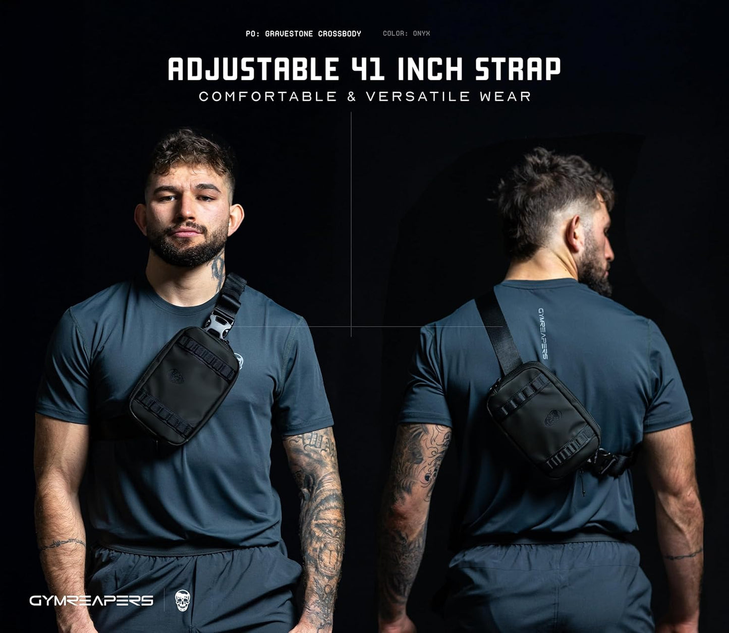 HOTGymreapers Travel Small Crossbody Bags for Men & Women with Hidden Pocket - Waterproof Crosssbody Fanny Pack for Men with Adjustable Shoulder Sling Belt for Traveling, Running & Hiking (Onyx)