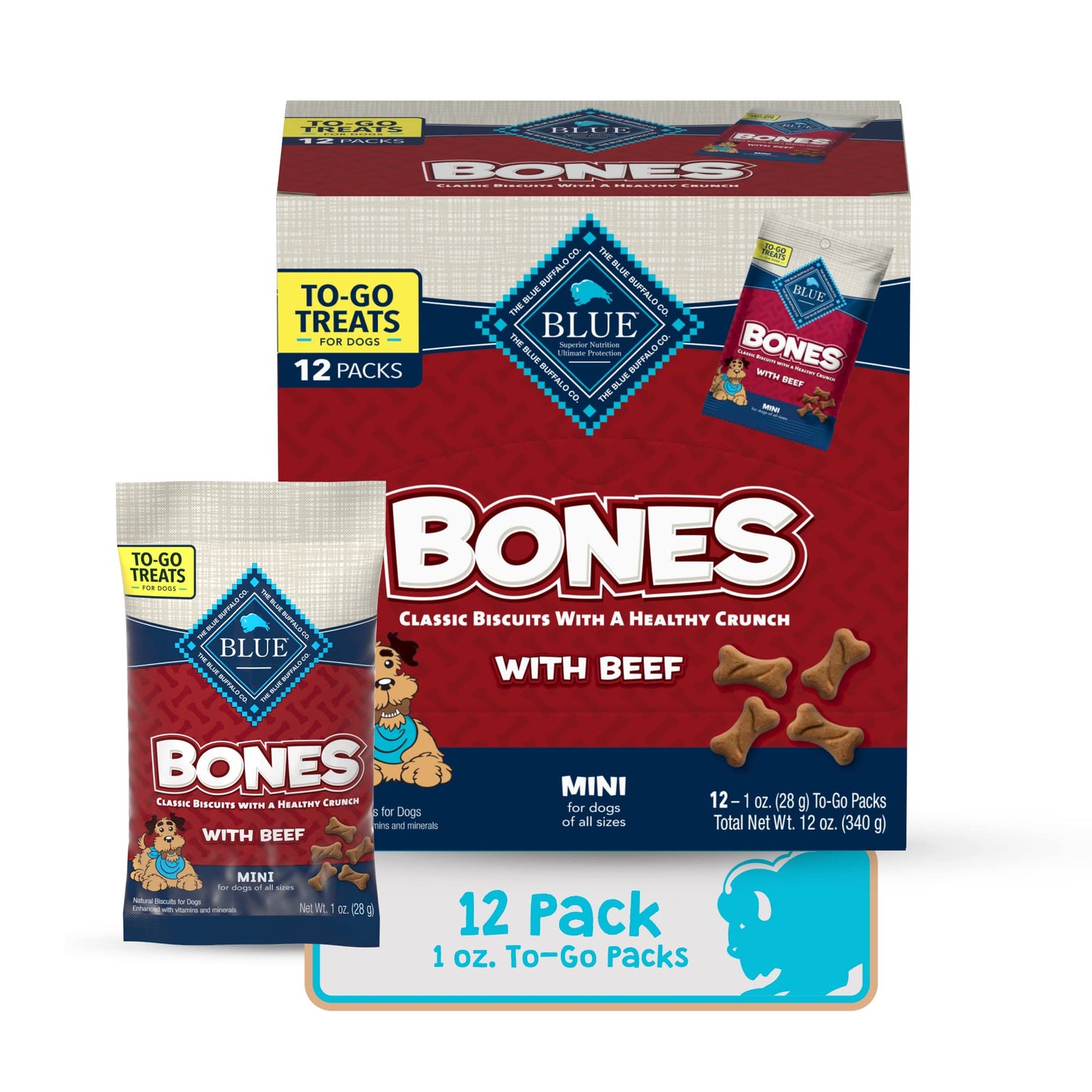 HOTBlue Buffalo Health Bars Apples & Yogurt Crunchy Dog Biscuits, Oven-Baked with Real Apples & Natural Ingredients, Healthy Dog Treats with No Artificial Flavors or Preservatives, Jumbo Box 3.5 lbs.