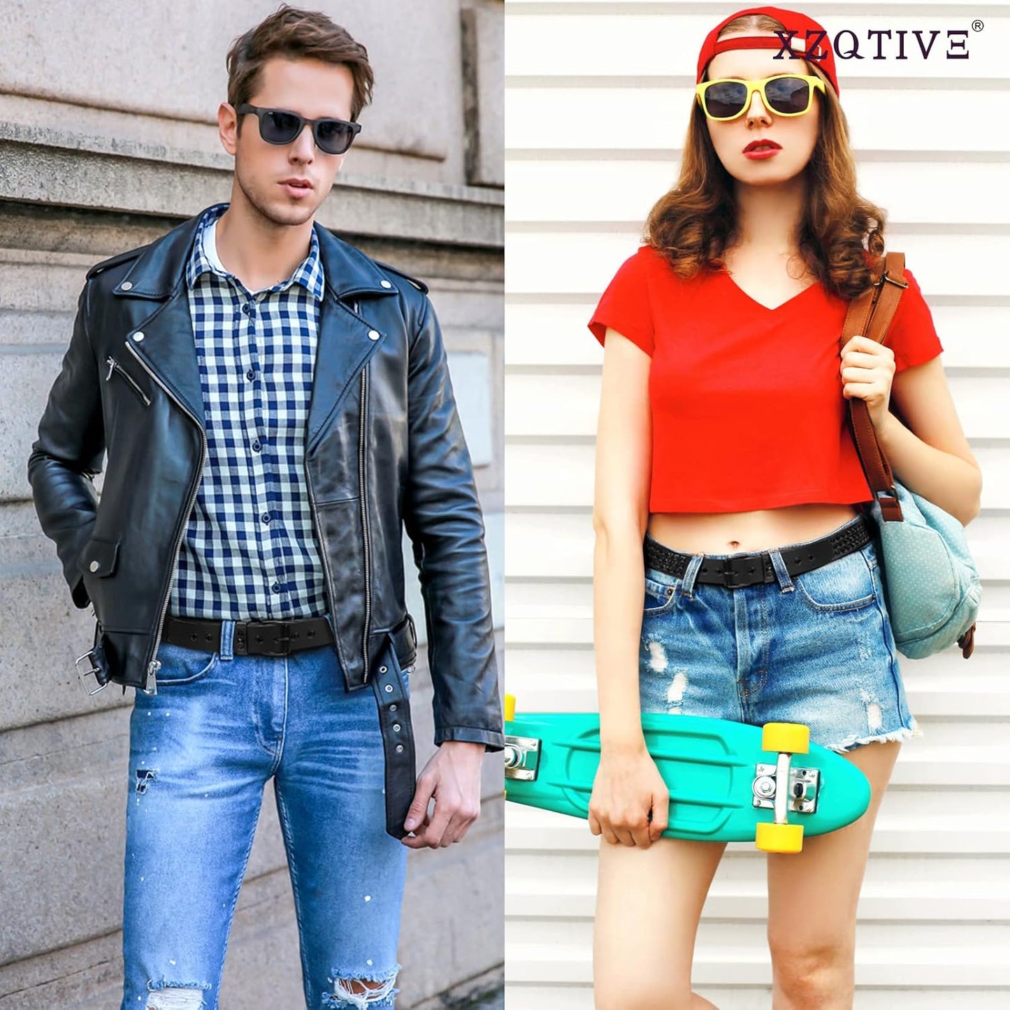 HOTXZQTIVE Studded Belt Metal Punk Rock Rivet Belts for Women/Men Punk Leather Belt Gothic Belt Accessories for Jeans Pants