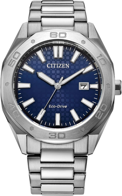 HOTCitizen Men's Eco-Drive Sport Casual Odyn Watch, Stainless Steel Watch, 3 Hand, Date