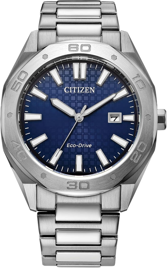 HOTCitizen Men's Eco-Drive Sport Casual Odyn Watch, Stainless Steel Watch, 3 Hand, Date