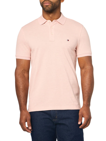 HOTTommy Hilfiger Men's Short Sleeve Polo Shirts in Slim Fit with Stretch and Organic Pique Cotton