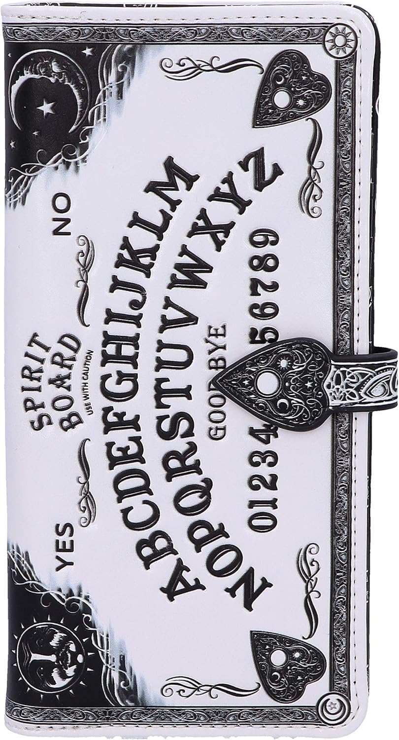 HOTNemesis Now White Spirit Board Embossed Purse, Gothic Ouija Design, Intricate Baroque Detailing, Occult Stylish Accessory, 18.5cm