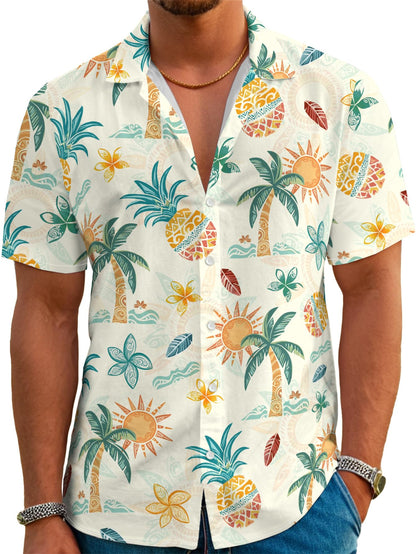HOTDFZ Funny Hawaiian Shirts for Men Summer Beach Short Sleeve Button Down Shirt Theme Party Shirt