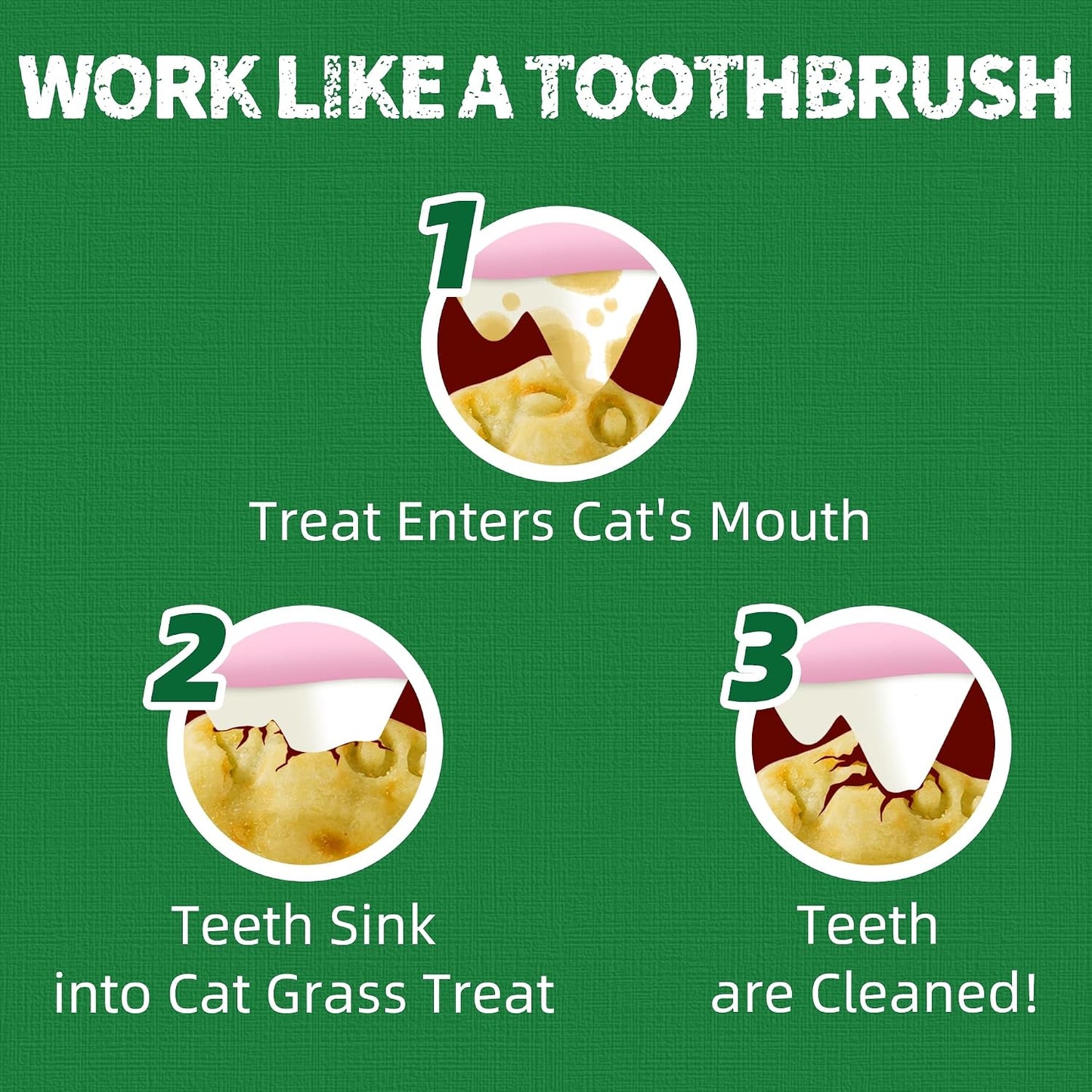 HOTJust Try Cat Treats for Indoor Cats Hairball Control Natural Salmon Healthy Cat Grass Treats Kitten Snacks Training Biscuits Catnip for Cats Dental Care 13.4 OZ