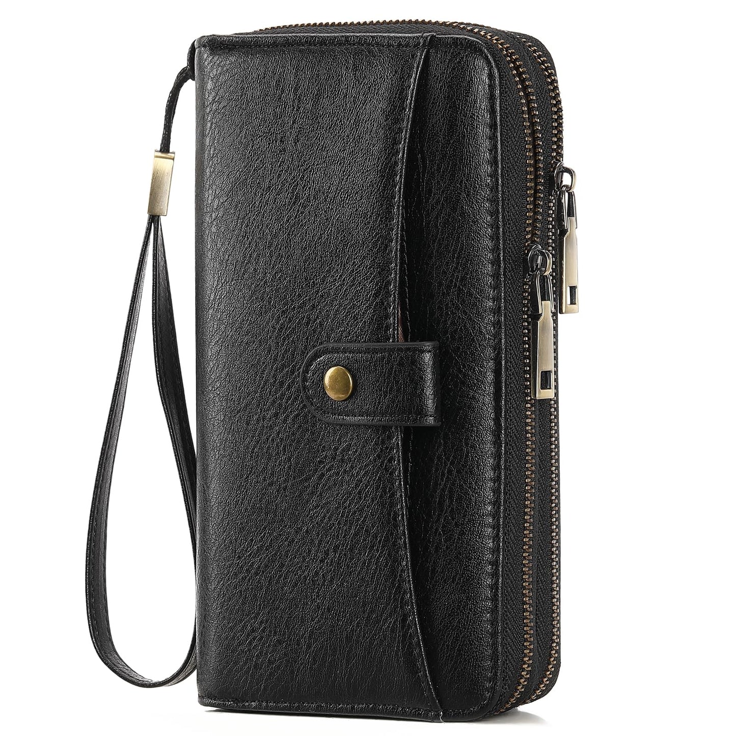 HOTGAEKEAO Wallet for Women Clutch Leather RFID Blocking Wristlet Purse Zip Around Wallets Large Capacity Credit Card Holder