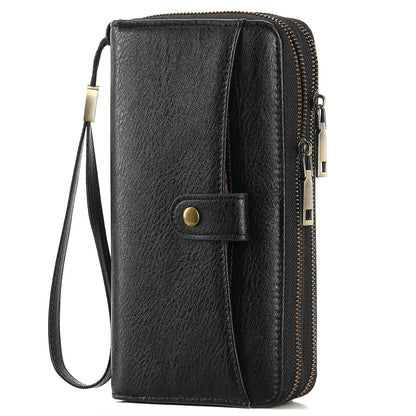 HOTGAEKEAO Wallet for Women Clutch Leather RFID Blocking Wristlet Purse Zip Around Wallets Large Capacity Credit Card Holder